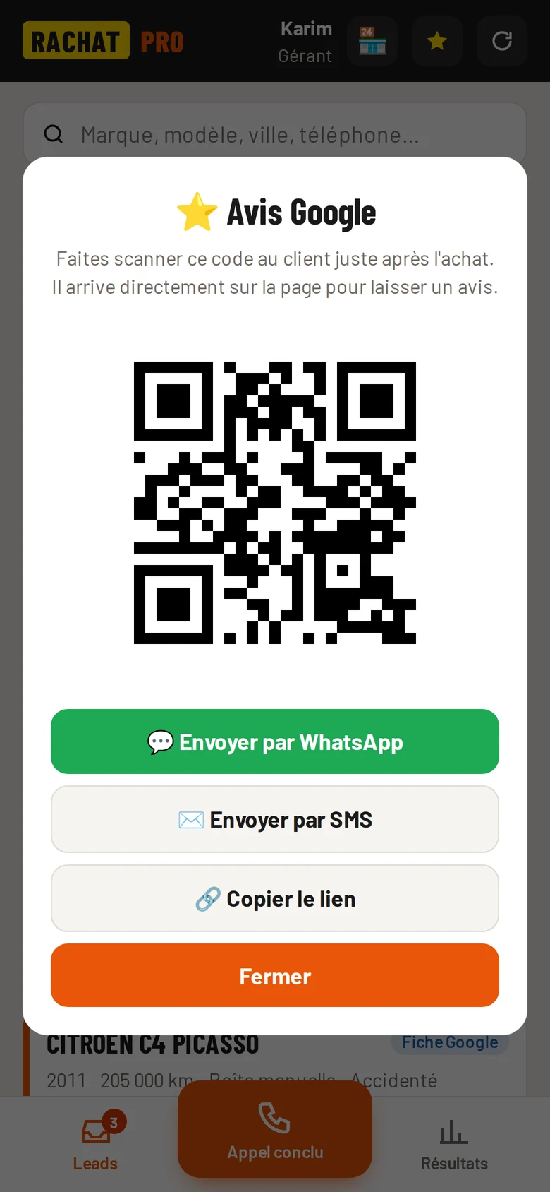 QR code pour récolter les avis Google