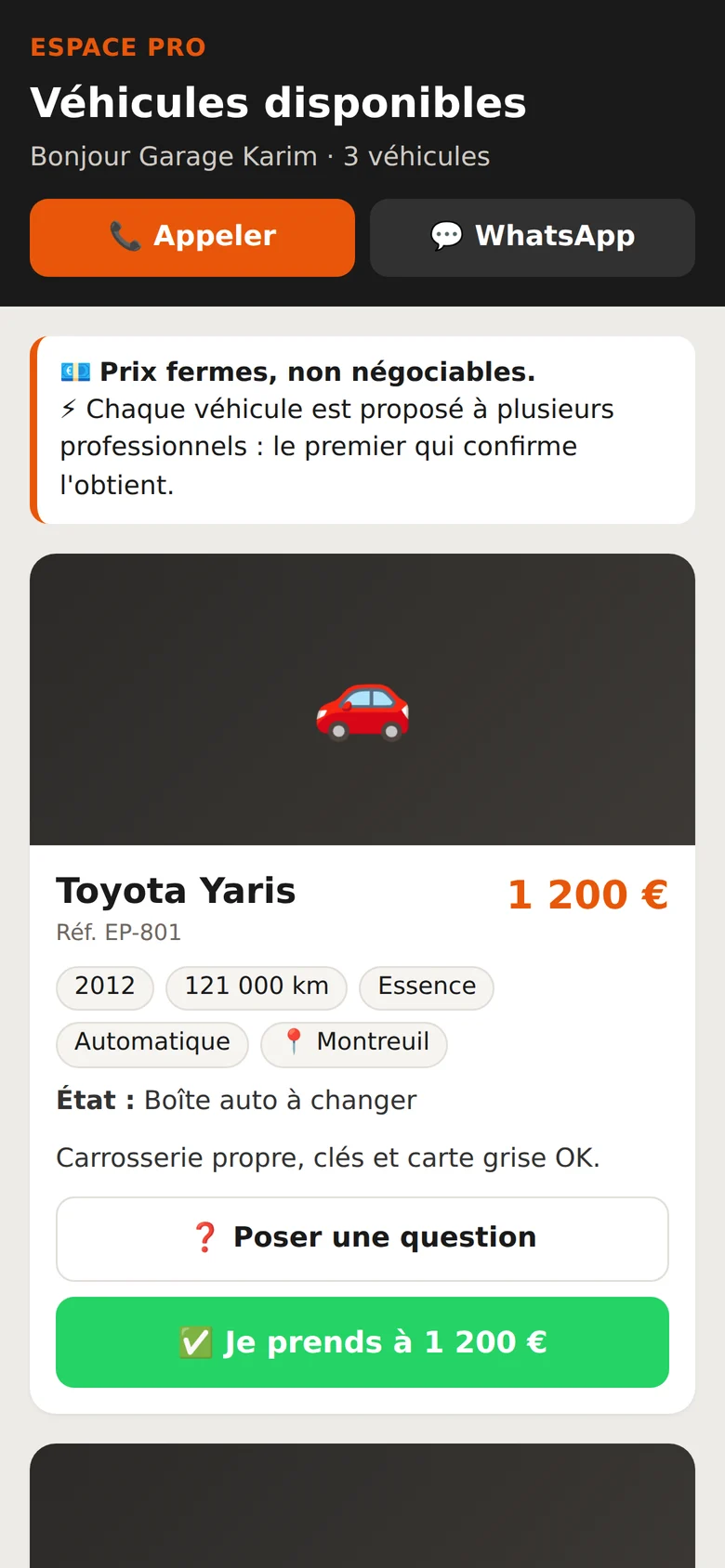 Catalogue privé réservé aux professionnels