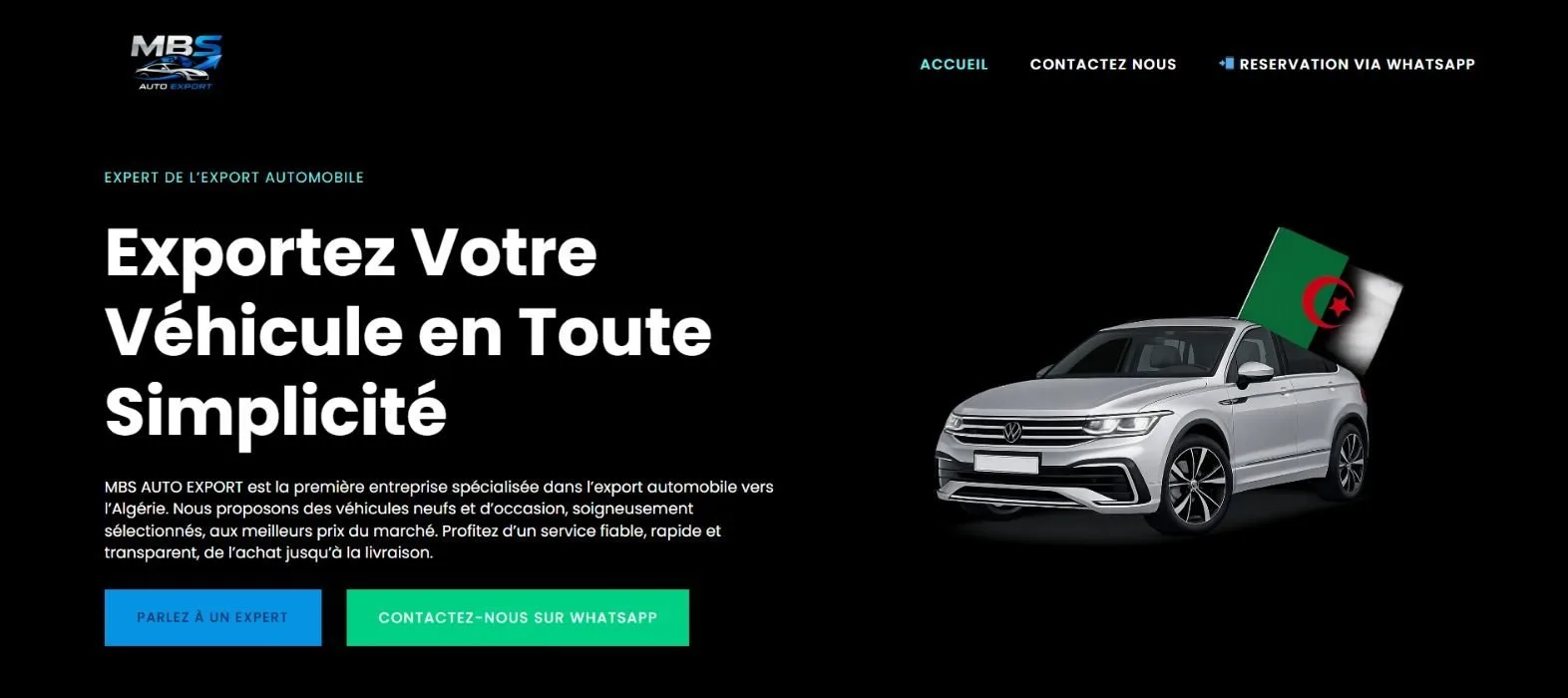 Aperçu du site MBS Auto Export
